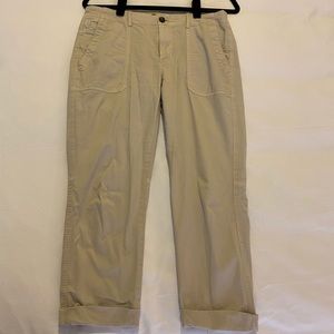 Khaki crop dress pants